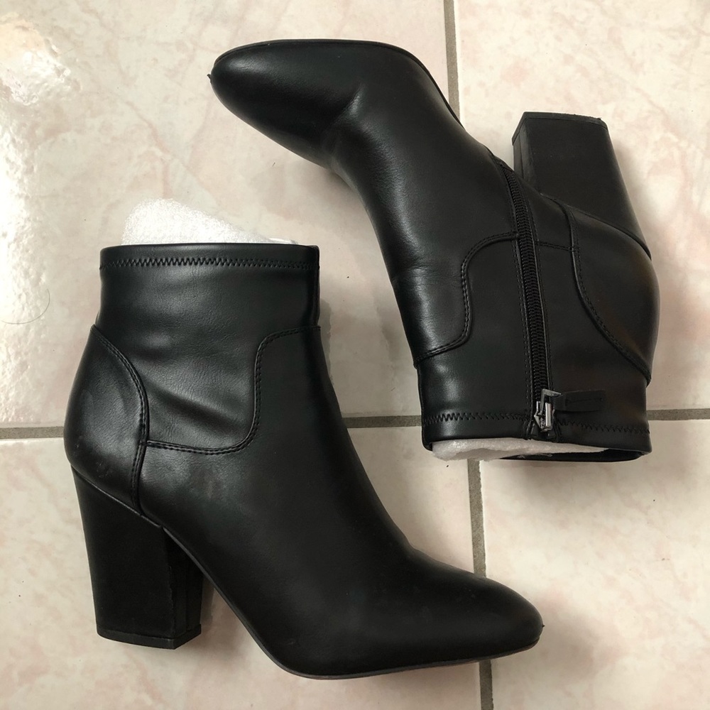 Franco Sarto Black Zip Booties